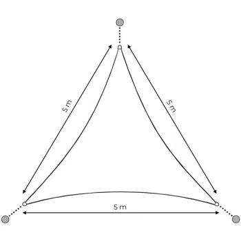 Żagiel przeciwsłoneczny daszek wodoodporny 5x5x5m ModernHome - szary-1271675