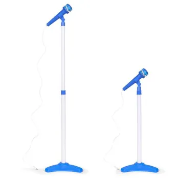 Zestaw gitara elektryczna mikrofon statyw dla dzieci MP3 - niebieska-1272144