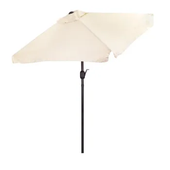 Prostokątny duży parasol ogrodowy skośny łamany z korbą beżowy 200x140 cm MultiGarden-1271539