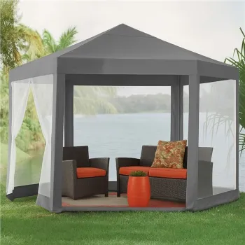 Namiot pawilon ogrodowy handlowy 2x2x2 m z moskitierą szary MultiGarden-1275133