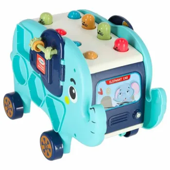 Słonik tablica manipulacyjna montessori wbijak sorter klocki młotek 26cm-1279604