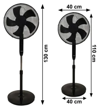 Wentylator podłogowy wiatrak stojący 45W 3 tryby pracy 5 łopatek timer pilot-1275268
