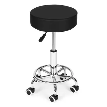 Stołek obrotowy taboret kosmetyczny medyczny fotel regulowany czarny ModernHome-1275650