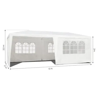 Namiot pawilon ogrodowy handlowy 3x6 m 6 ścianek biały MultiGarden-1273992