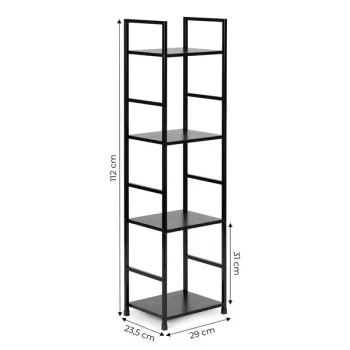 Regał drewniany nowoczesny metalowa rama LOFT 4 półki czarny ModernHome-1270179