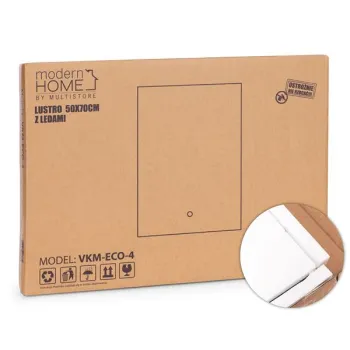 Lustro łazienkowe LED ścienne 50x70 cm 3 barwy włącznik dotykowy ModernHome-1276777