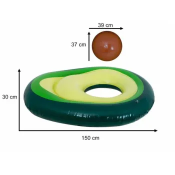Materac dmuchany do pływania awokado z pestką piłką 150x115 cm XL-1279655