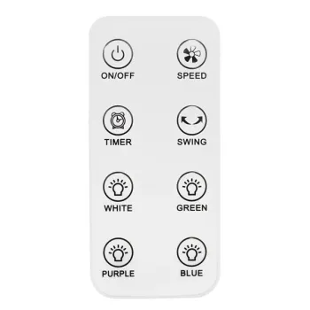 Nowoczesny wentylator stojący bezłopatkowy podłogowy 60W 3 tryby pracy pilot timer podświetlenie LED-1275205