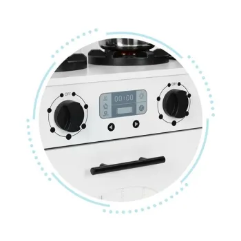 Drewniana kuchnia dla dzieci piekarnik palniki mikrofala akcesoria ECOTOYS-1270995