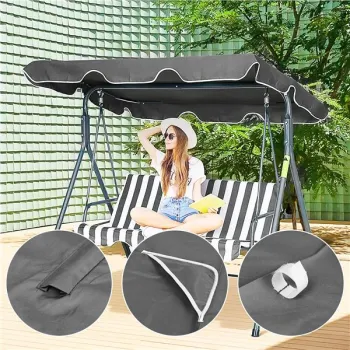 Daszek do huśtawki 200x120 cm wodoodporne poszycie szary MultiGarden-1272351