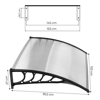 Daszek nad drzwi 150x100 cm zadaszenie osłona poliwęglan MultiGarden-1271740