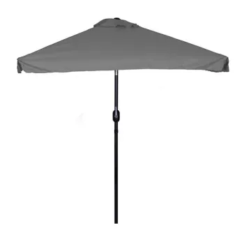 Prostokątny duży parasol ogrodowy skośny łamany z korbą szary 200x140 cm MultiGarden-1271551