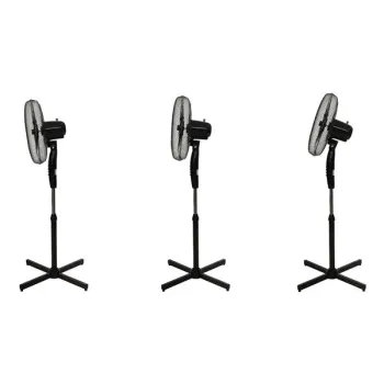 Wentylator podłogowy wiatrak stojący 45W 3 tryby pracy 5 łopatek czarny-1275292