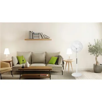 Wentylator podłogowy wiatrak stojący 45W 3 tryby pracy 5 łopatek timer pilot-1275208