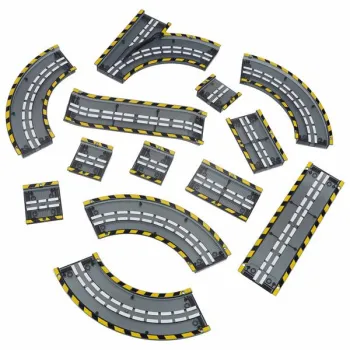 Klocki magnetyczne tor wyścigowy samochodowy 1 pojazd świecący 153 elementy-1279485