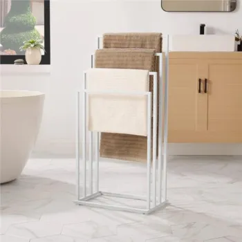 Stojak na ręczniki 4 szczeble - biały-1275811