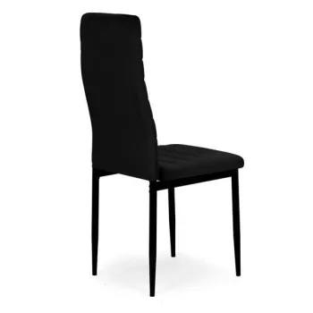 Krzesła z wyprofilowanym oparciem- VELVET CZARNE - 4 sztuki-1274597