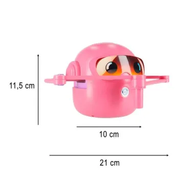 Zabawka interaktywna edukacyjna robot nauka rysowania fiszki mazaki różowy-1280102