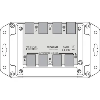4-kanałowy moduł ogranicznika przepięć sieci LAN Gigabit Ethernet EWIMAR PTF-64-EXT/PoE-1345349