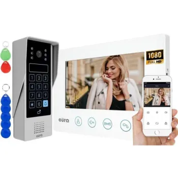 WIDEODOMOFON EURA VDP-90A3 DELTA + biały monitor TUYA -1348255