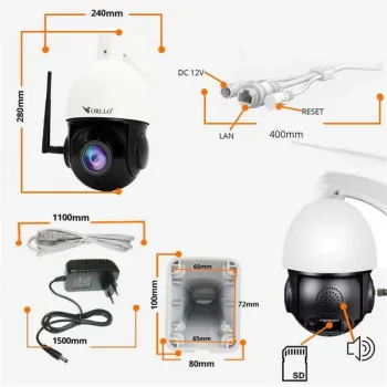 Kamera IP ORLLO Z10 Zewnętrzna Obrotowa WiFi 4Mpx ZOOM x18 POE-1344474