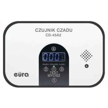 Czujnik czadu EURA CD-45A2 wolnostojący, bateryjny, wyswietlacz LCD-1344073