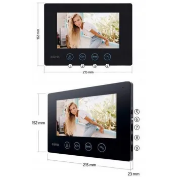 WIDEODOMOFON EURA VDP-90A3 DELTA + czarny monitor TUYA-1348260