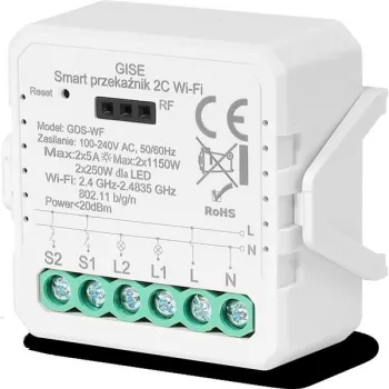 GISE Smart Podwójny moduł przekaźnikowy WiFi | Tuya | GDS-WF-1354061