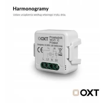 Moduł OXT przekaźnik 1 obwód pomiar 16A WIFI TUYA T220P-1367974