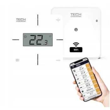 Bezprzewodowy regulator pokojowy biały T-2x Wi-Fi Tech sterowniki-1364641