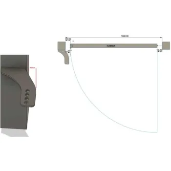 Uchwyty MOD.80/10/36 na słupek do napędów z otworami 10mm: Beninca, NICE, BFT Athos, DEA itd.-1367482