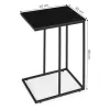 Stolik boczny pod laptopa kawowy w kształcie litery C marmur czarny ModernHome-1379538