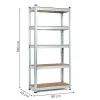 Regał magazynowy 180x90x40 cm stal galwanizowana 5 półek 875 kg ModernHome-1379555