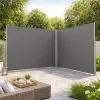 Markiza narożna boczna tarasowa LUARO parawan zwijany 180 x 620 cm szary-1378591