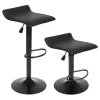 Hoker stołek barowy obrotowy podnóżek regulacja wysokości czarny ekoskóra ModernHome-1379487