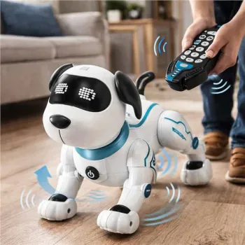 Pies piesek interaktywny zdalnie sterowany na pilota RC robot skacze śpiewa-1378787