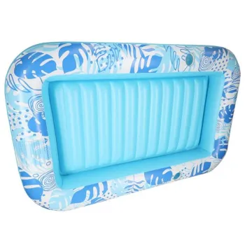 Materac dmuchany do pływania, leżak do opalania z poduszką 175cm niebieski-1378549