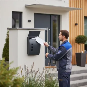 Skrzynka na listy pocztowa ścienna stal galwanizowana antracyt ModernHome-1379797