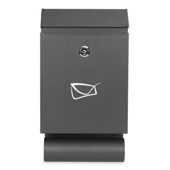 Skrzynka na listy z gazetownikiem pocztowa ścienna stal galwanizowana antracyt ModernHome-1379808