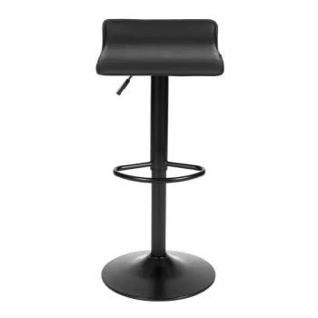 Hoker stołek barowy obrotowy podnóżek regulacja wysokości czarny ekoskóra ModernHome-1379481