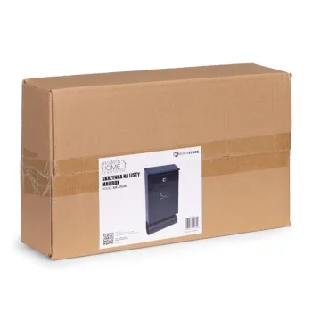 Skrzynka na listy z gazetownikiem pocztowa ścienna stal galwanizowana antracyt ModernHome-1379813