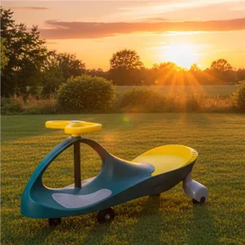 Jeździk grawitacyjny LED Swing Fix S3 świecące koła butelkowy żółty-1378757