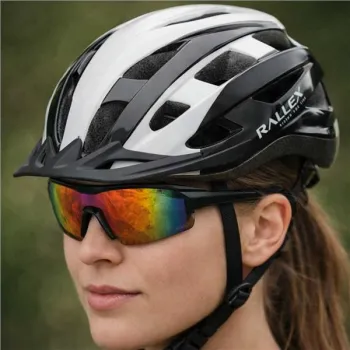Kask rowerowy na rower RALLEX damski męski regulowany czarno-biały M 54-58cm-1378468