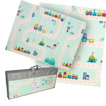 Mata edukacyjna piankowa dwustronna składana pandy ulica 180 x 200cm-1378620