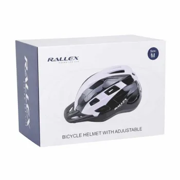 Kask rowerowy na rower RALLEX damski męski regulowany czarno-biały M 54-58cm-1378469
