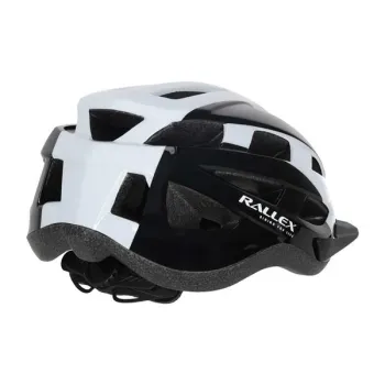 Kask rowerowy na rower RALLEX damski męski regulowany czarno-biały M 54-58cm-1378463