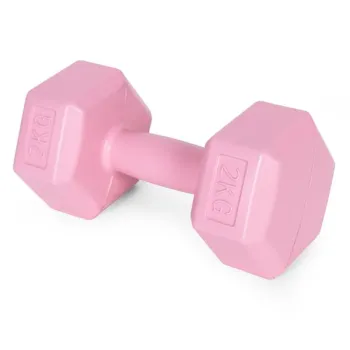 Hantle sześciokątne zestaw 2x2 kg ciężarki do ćwiczeń obciążniki fitness różowe ModernHome-1379540