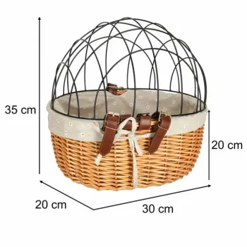 Koszyk wiklinowy na rower z kratką metalową transporter dla kota psa-1378793