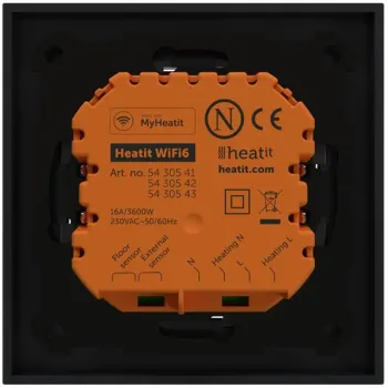 Termostat Heatit WiFi6 Black Matt Wi-Fi Thermostat 3600W 16A-1377902