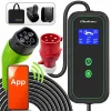 Qoltec Mobilna ładowarka do samochodu elektrycznego EV i hybryd z regulacją 2w1 Typ2 | 7kW | 230V | CEE 32A | Wi-fi| LCD | Przenośna | Wallbox | 5m